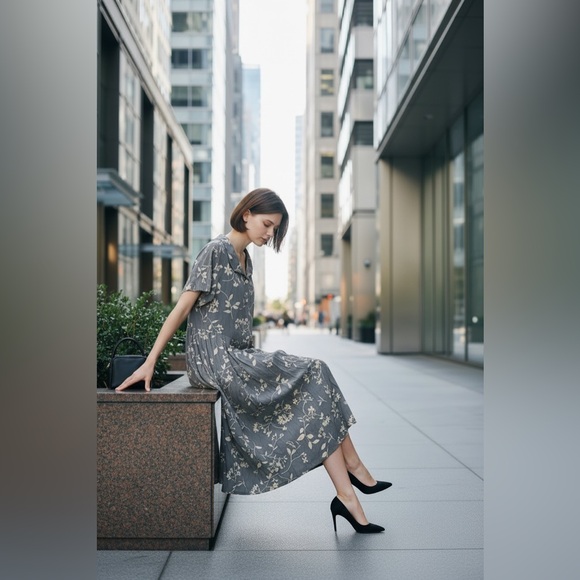 Smith & Hawken Dresses & Skirts - Smith & Hawken Floral Button Down Midi Dress